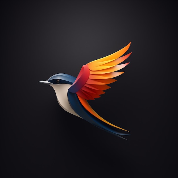 Photo un logo d'oiseau coloré en 3d