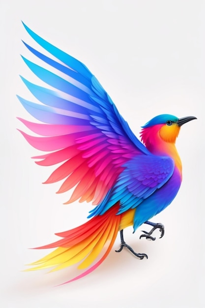Le logo de l'oiseau est coloré.