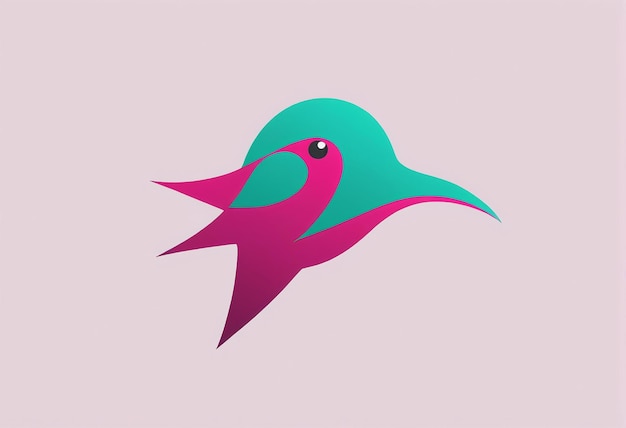 Photo logo de l'oiseau symbole d'un oiseau avec un bec rose et un bec vert