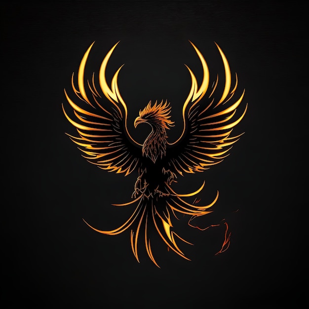 Logo Phoenix simple sur fond noir