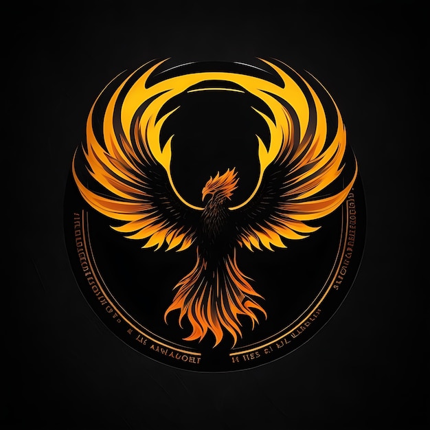 Logo Phoenix simple sur fond noir
