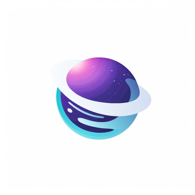 Le logo de la planète bleue et violette minimale