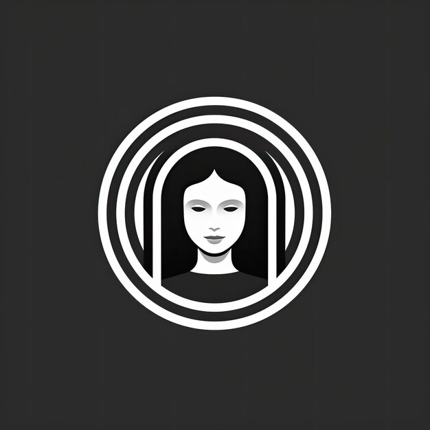 Photo logo avec un portrait d'une femme logo pour le centre de soutien aux femmes dans des situations difficiles photo de haute qualité
