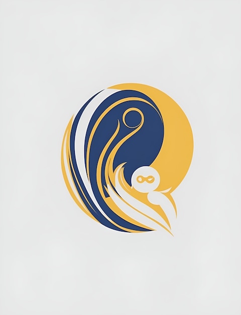 un logo pour un oiseau et une lune avec un cercle jaune sur le dessus.