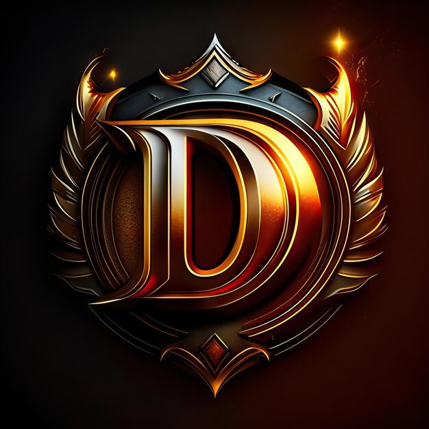 Logo D premium avec des accents dorés IA générative