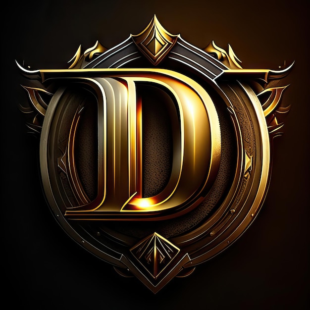 Logo D premium avec des accents dorés IA générative