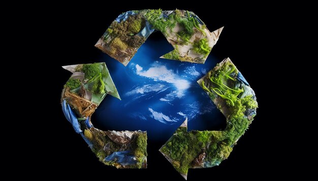 Photo logo de recyclage fabriqué par la terre