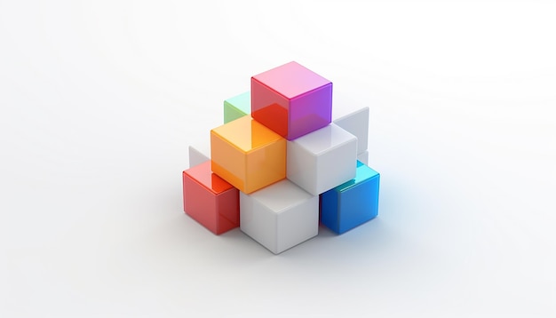 Logo de rendu 3d simple pour l'agence d'assistant virtuel personnel et entreprise ai fond blanc