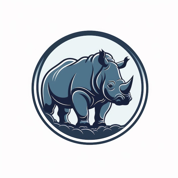 Logo de rhinocéros minimaliste dans le style d'icône vectorielle 2D