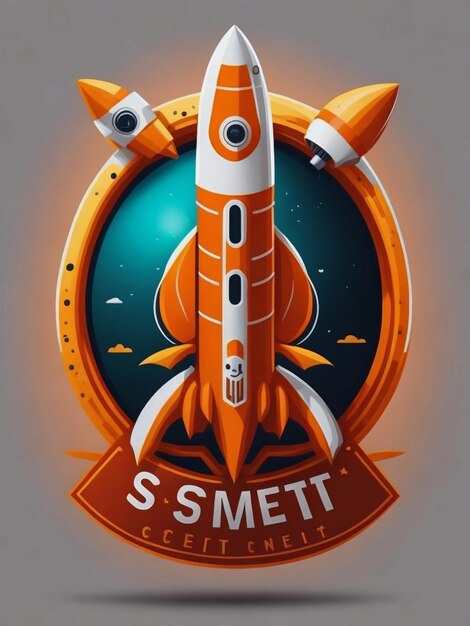 logo rond comprenant des SMS et une fusée