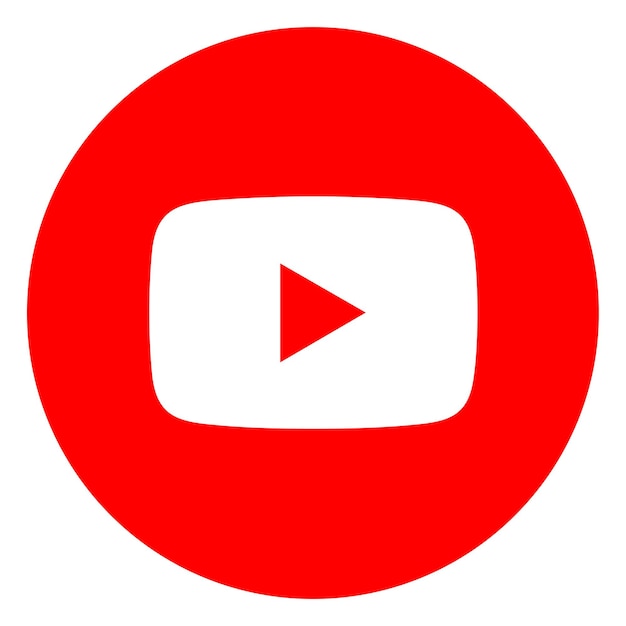 Le logo rond de YouTube isolé sur un fond blanc