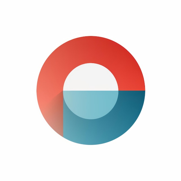 un logo rouge bleu et blanc avec un cercle au milieu