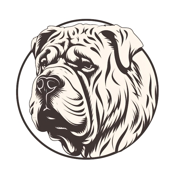 Logo Shar Pei Chien Sur Fond Transparent Isolé Png Generative AI