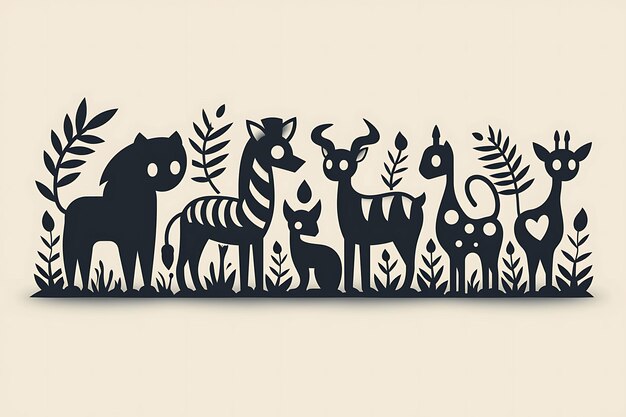 Photo logo de silhouette d'animal intéressant représentation de marque unique concentration sur la création artistique simplifiée