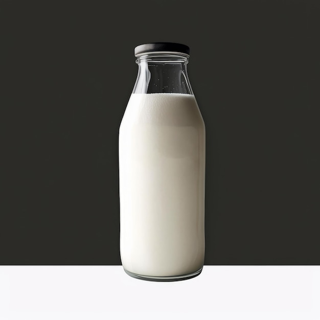 Logo de la société de bouteilles de lait blanc image générative AI