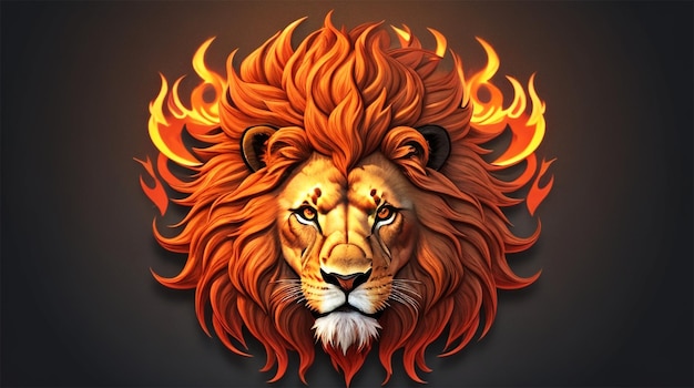 Logo tête de lion look magnifique