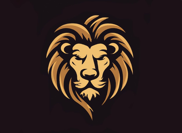 Logo tête de lion. Roi de la jungle. Illustration vectorielle.