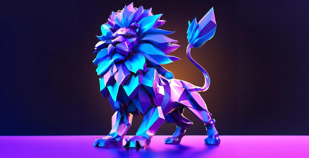 Logo tête de lion. Roi de la jungle.
