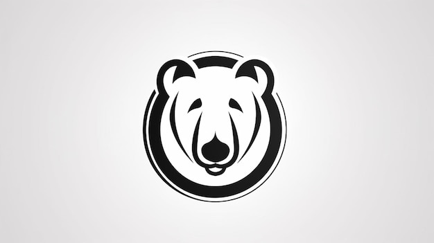 Un logo tête d'ours avec un cercle au milieu.