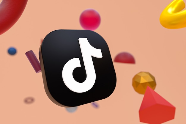 Logo Tiktok sur fond de géométrie abstraite