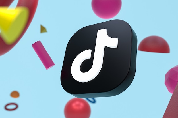 Logo Tiktok sur fond de géométrie abstraite