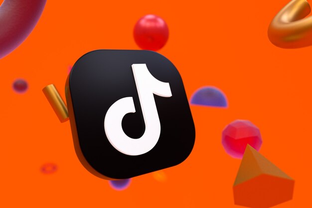 Logo Tiktok sur fond de géométrie abstraite