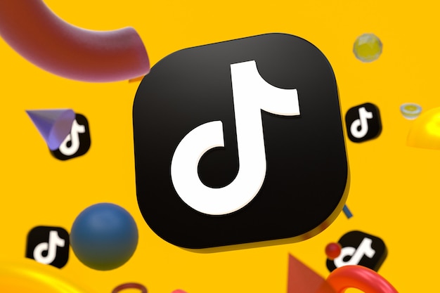 Logo Tiktok sur fond de géométrie abstraite