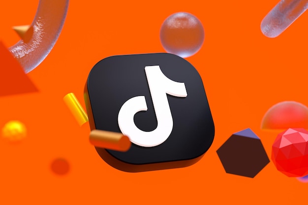 Logo Tiktok sur fond de géométrie abstraite