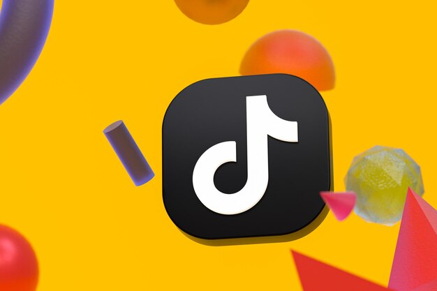 Logo Tiktok sur fond de géométrie abstraite