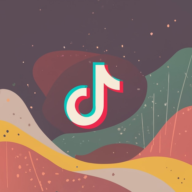 Logo TikTok Live dans un style impressionnisme Couleurs sourdes