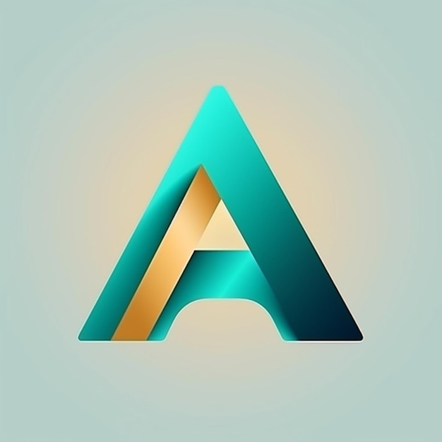 Un logo avec un triangle doré et bleu dessus générative ai
