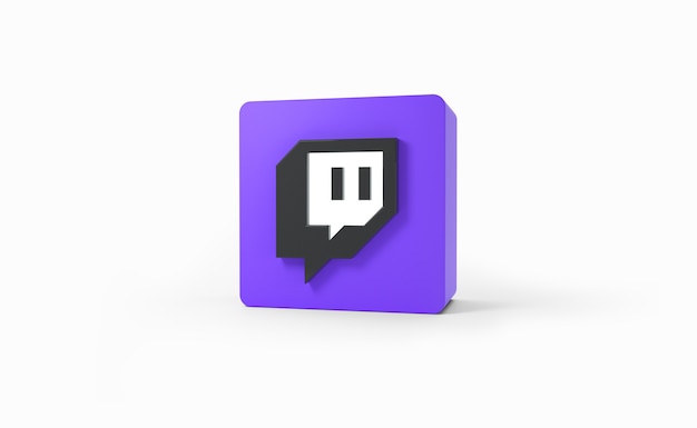 Logo Twitch isolé sur fond blanc.