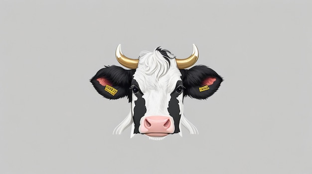 Photo logo de vache élégant sur fond blanc