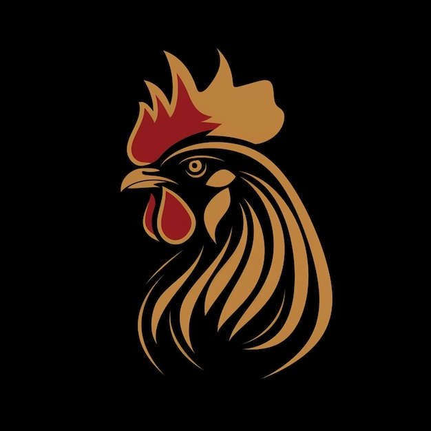 logo vecteur de la silhouette de la tête du coq