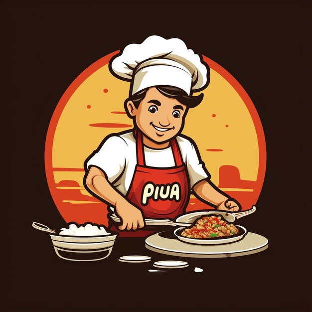 Un logo vectoriel de chef