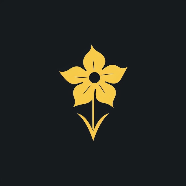 Logo Vectoriel Plante Jonquille Minimaliste Style Mouvement Esthétique