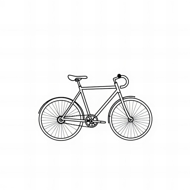 Photo logo de vélo graphique simple sur fond blanc contour noir gras