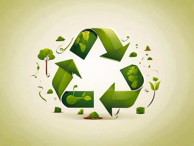 un logo vert de recyclage avec le mot " recycle "