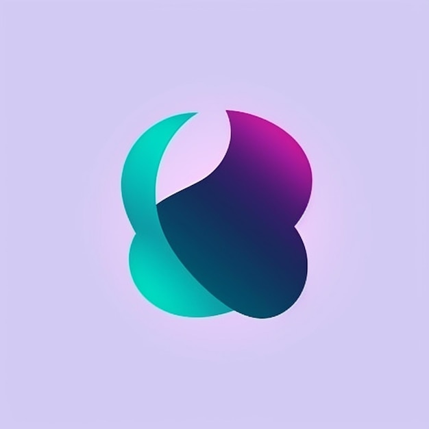 Un logo violet et bleu avec une IA générative de forme incurvée
