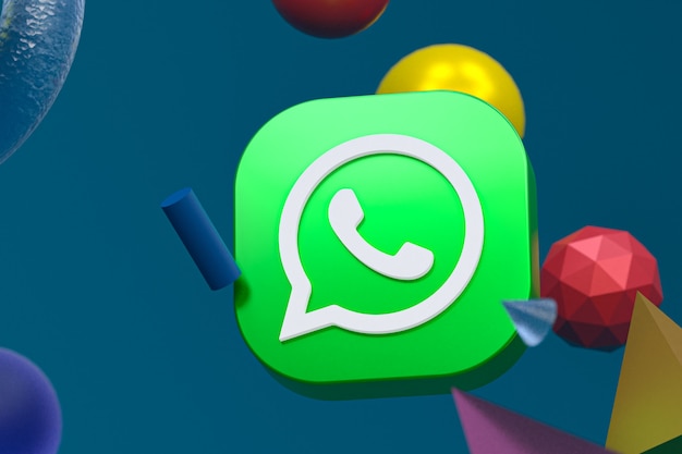 Logo Whatsapp sur fond de géométrie abstraite