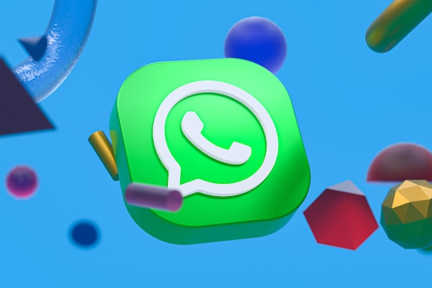 Logo Whatsapp sur fond de géométrie abstraite