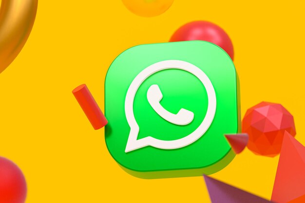 Logo Whatsapp sur fond de géométrie abstraite