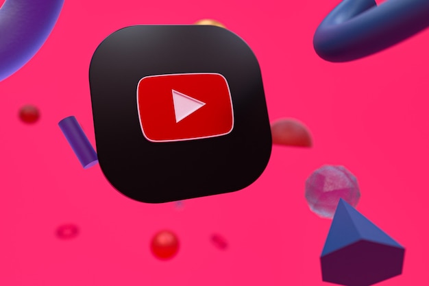 Logo Youtube sur fond de géométrie abstraite