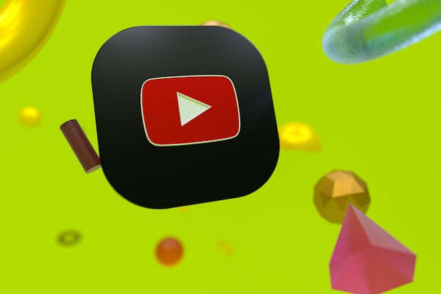 Logo Youtube sur fond de géométrie abstraite