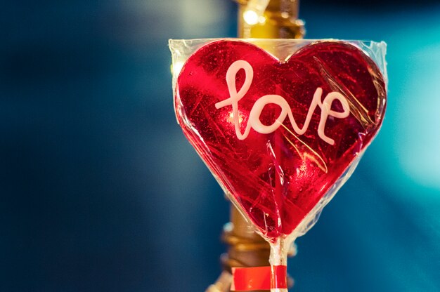 Photo lollipop avec des lettres d'amour