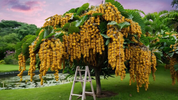 Photo longan sur un arbre dans le jardin