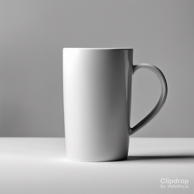 Longue tasse de thé blanc sur surface blanche