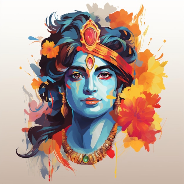 Lord Krishna vecteur de couleur royalty photos de stock Ai généré de l'art