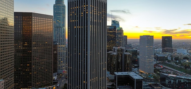 Los angeles city horizon du centre-ville de los angeles