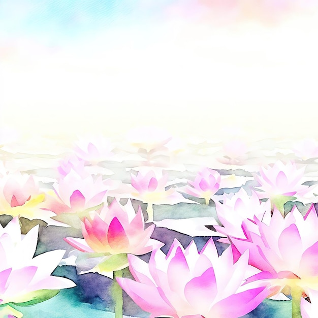 lotus dans un style aquarelle avec IA